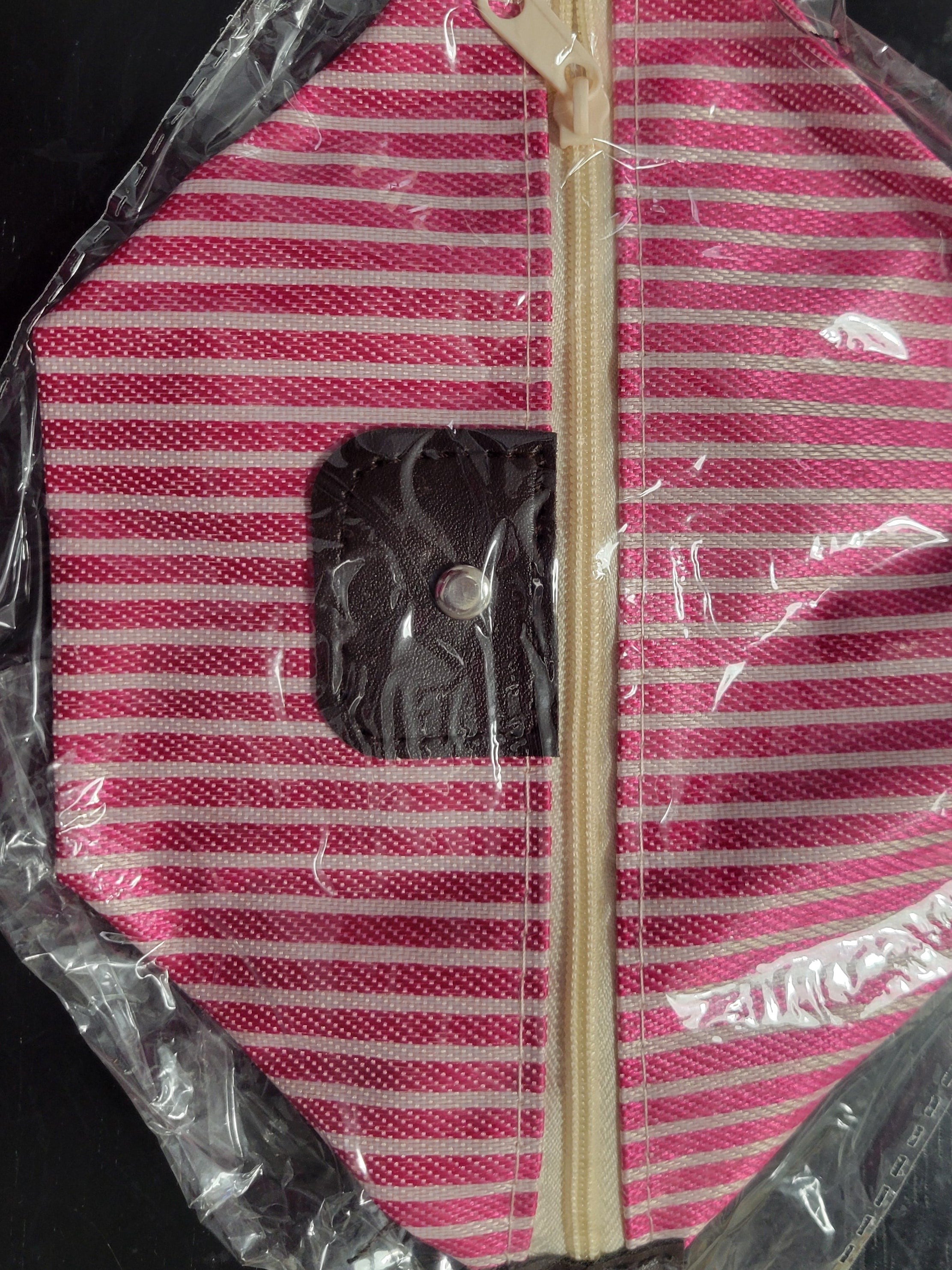 Pink Stripped Waterproof Bag