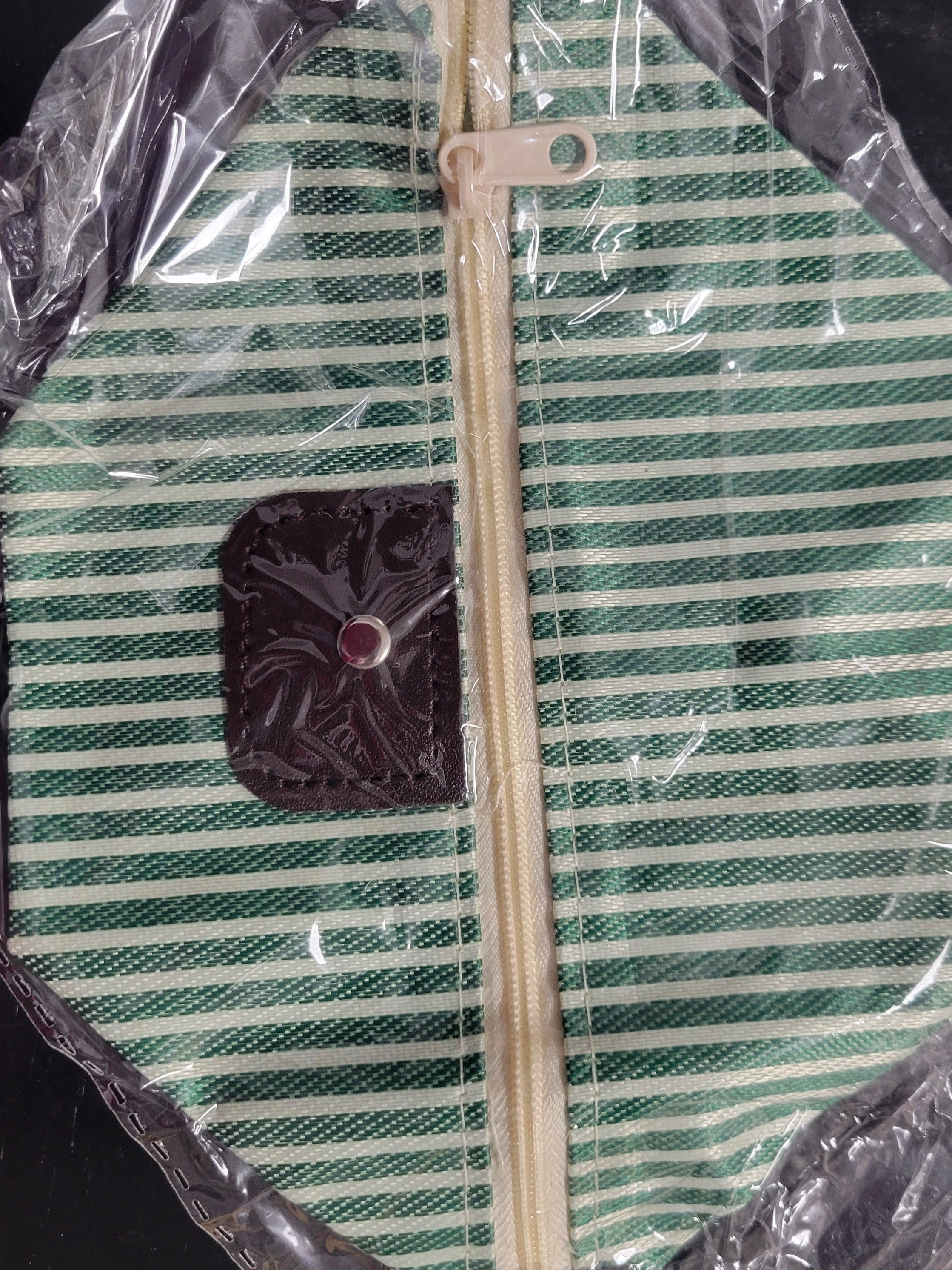 Stripped Green Makeup Bag