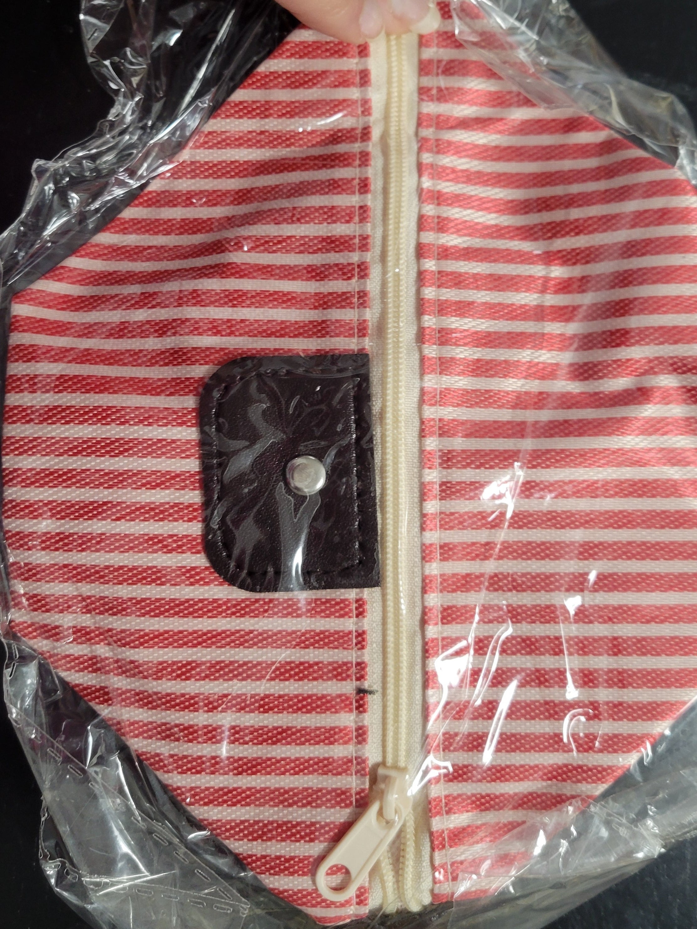 Stripped Pink Waterproof Makeup Bag