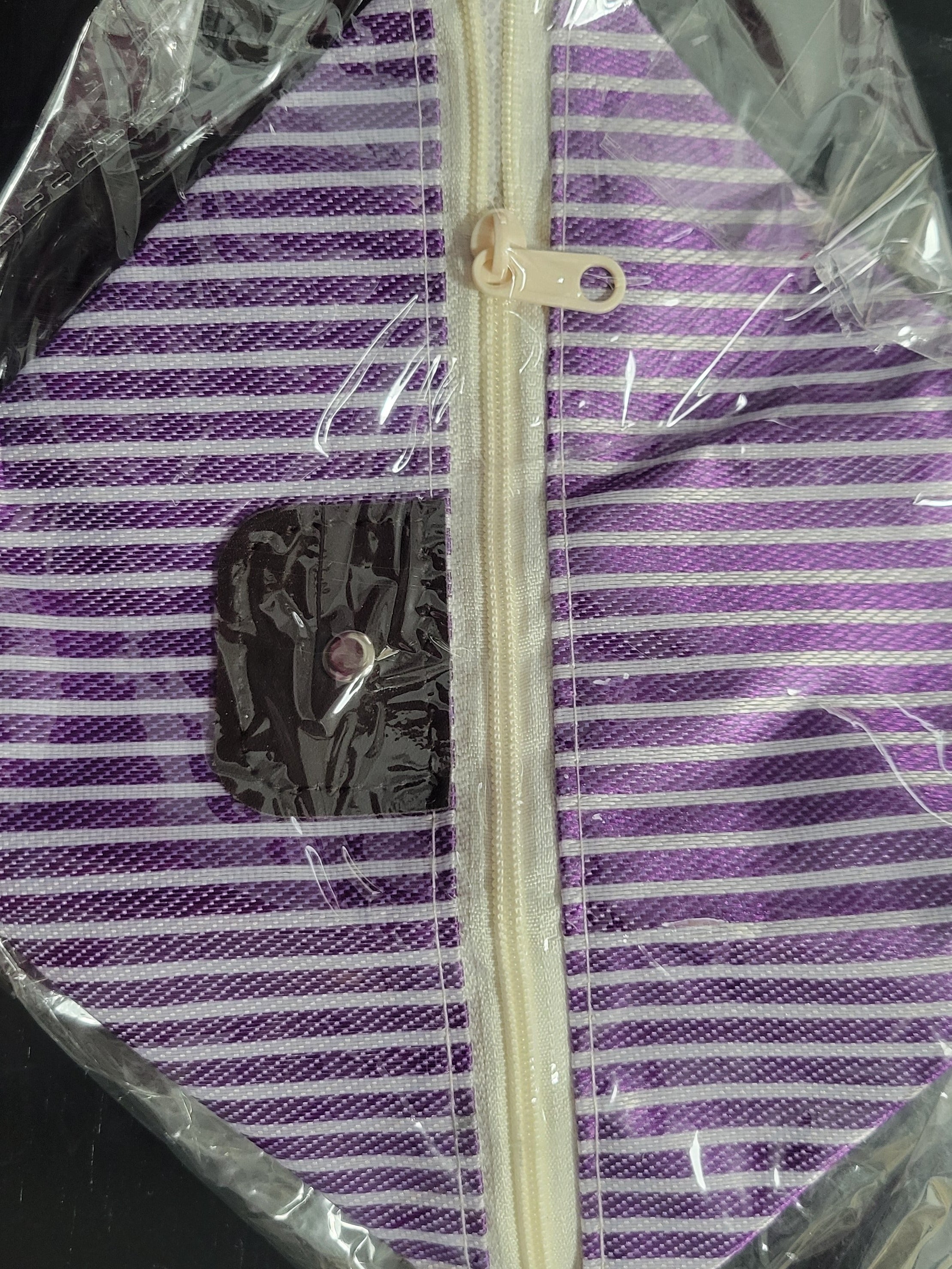 Stripped Purple Waterproof Makeup Bag